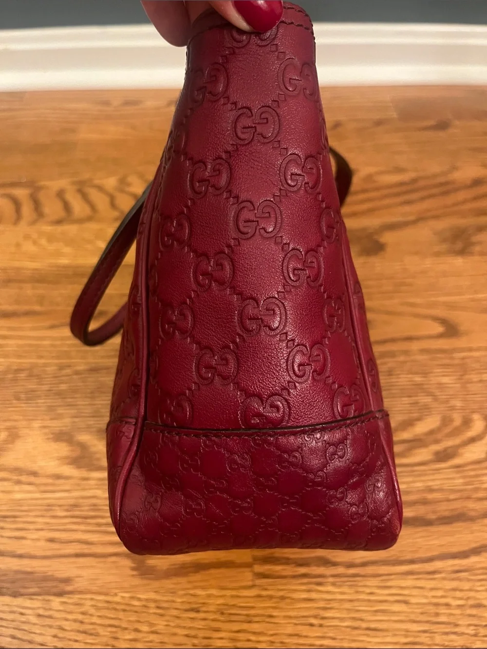 Gucci Small Bree Satchel Maroon Authentic